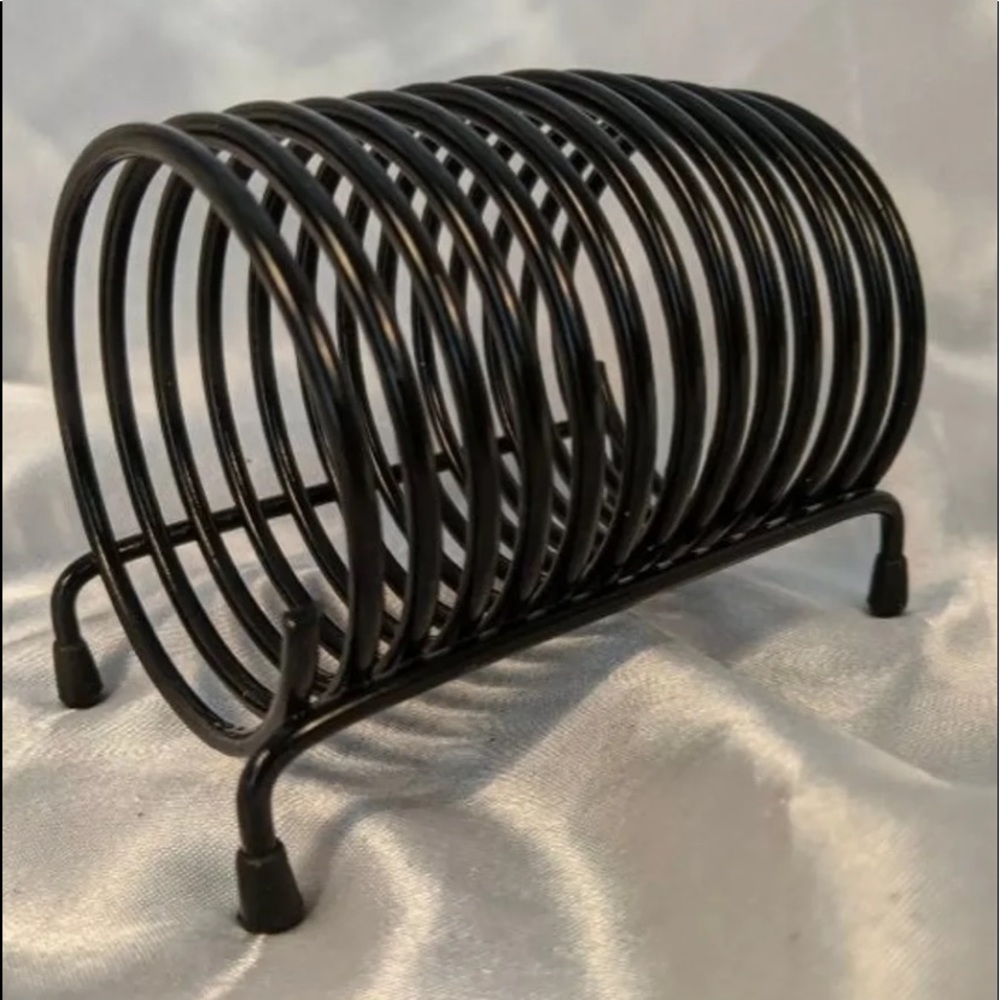 Like New VTG Metal Black Spring Coil Letter Mail File Holder Office Desk Sorter